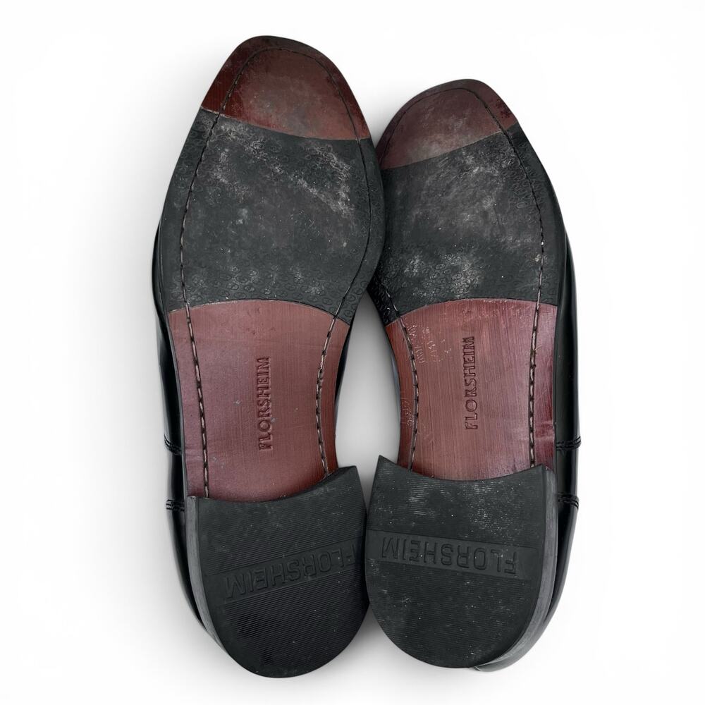 Florsheim Black Leather Cap Toe Oxford Shoes 11.5D Career Business Wedding Guest - Picture 5 of 5